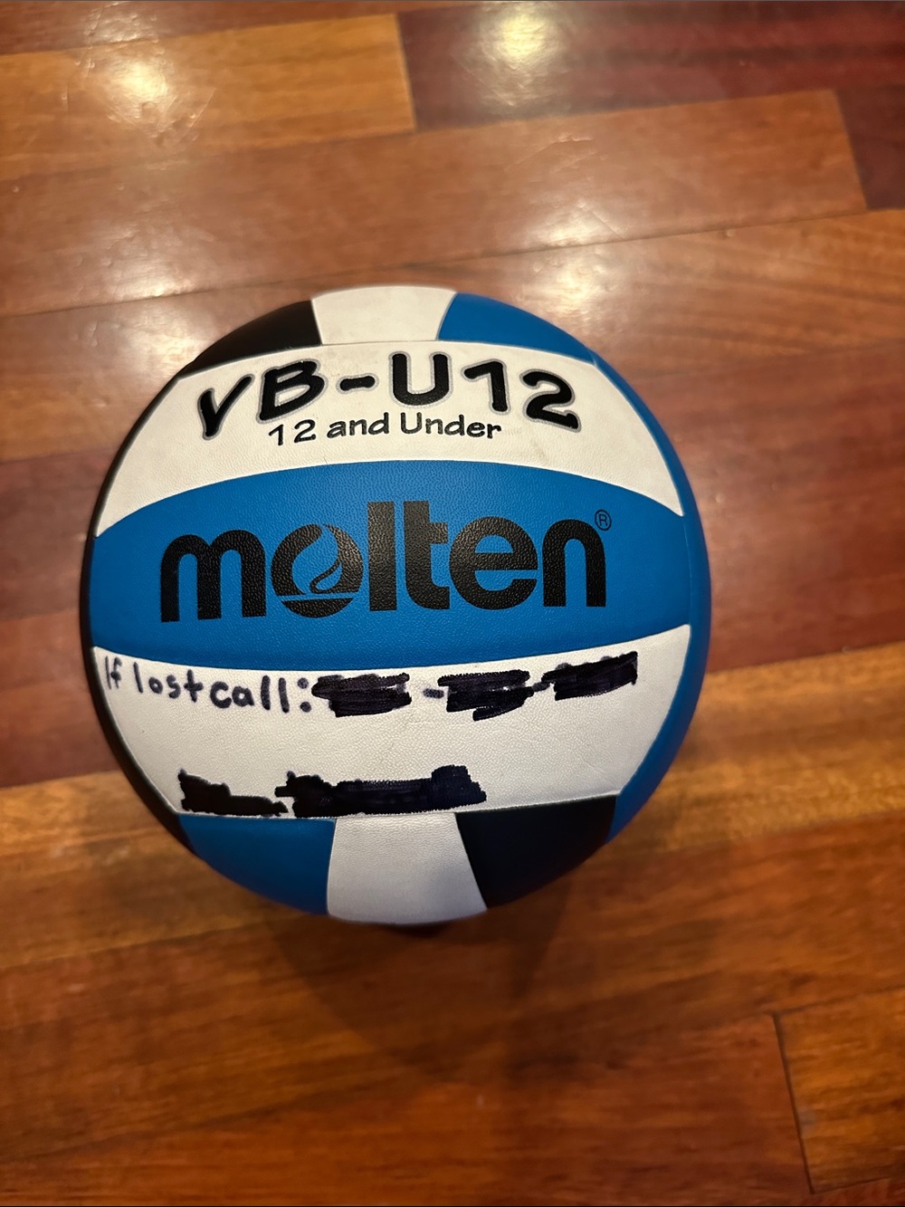 Molten VB-U12 Youth Volleyball - Blue/Wht/Blk. Minimal wear